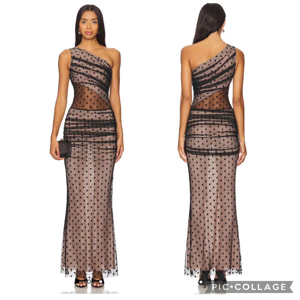 Majorelle Nicola Gown in Black Dot Size Small